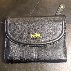 Authentic Black Leather Coach wallet. Never used!